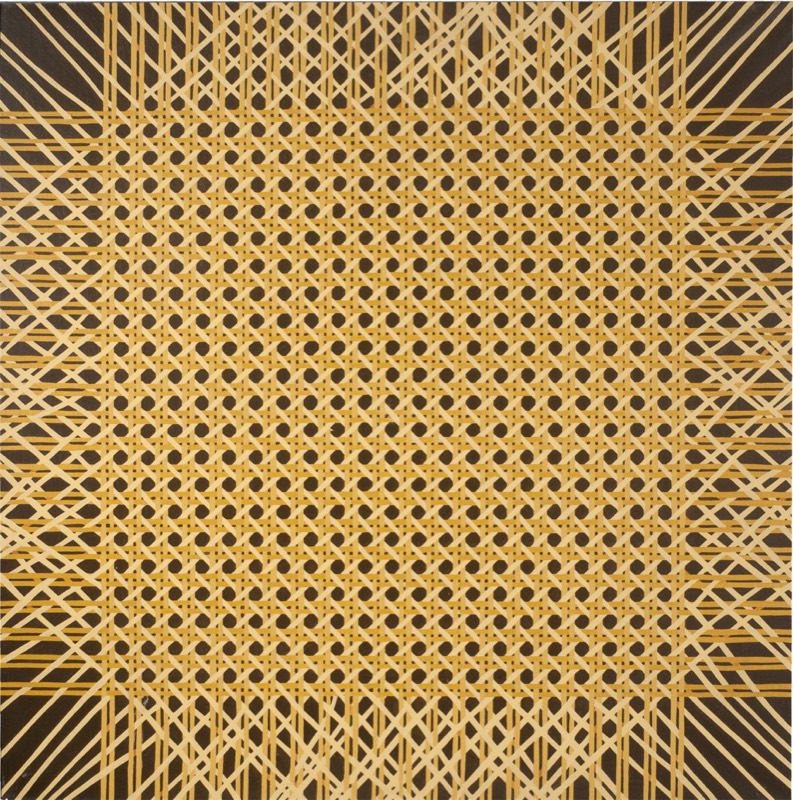 Schilderij oker vlechtwerk 1 (1984) — Urbain Mulkers