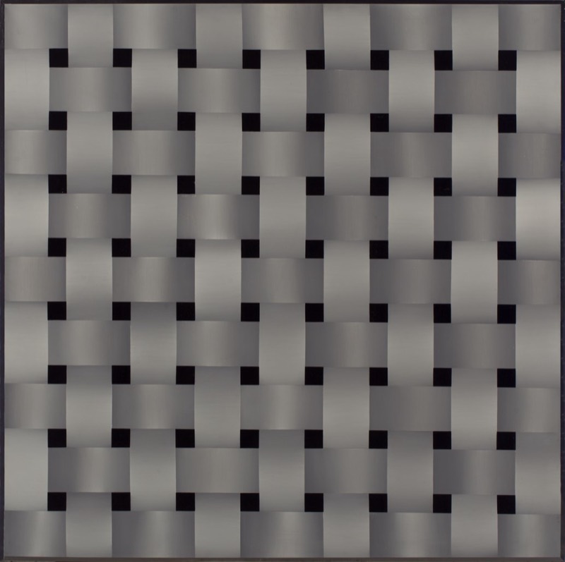 Schilderij grijs vlechtwerk (1985) — Urbain Mulkers